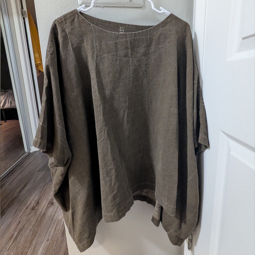 Uzi NYC washed twill boxed top